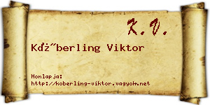 Köberling Viktor névjegykártya